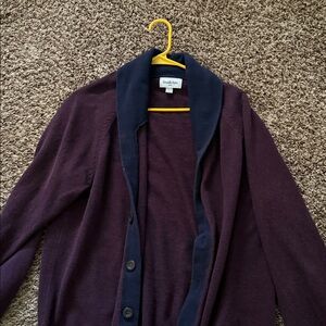 Goodfellow & Co Deep Purple Cardigan with Navy Trim